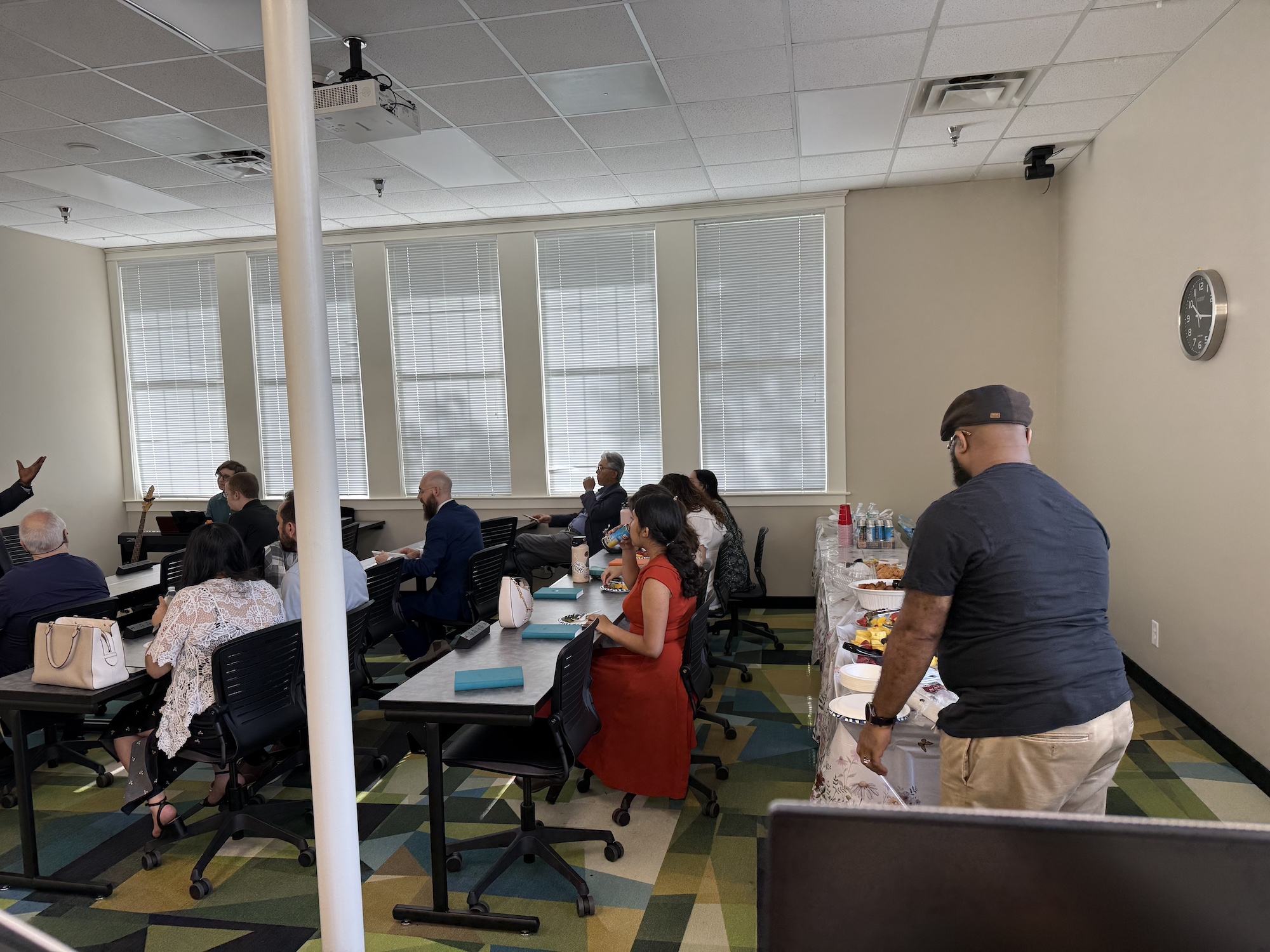 Reading the scripture and answering questions.