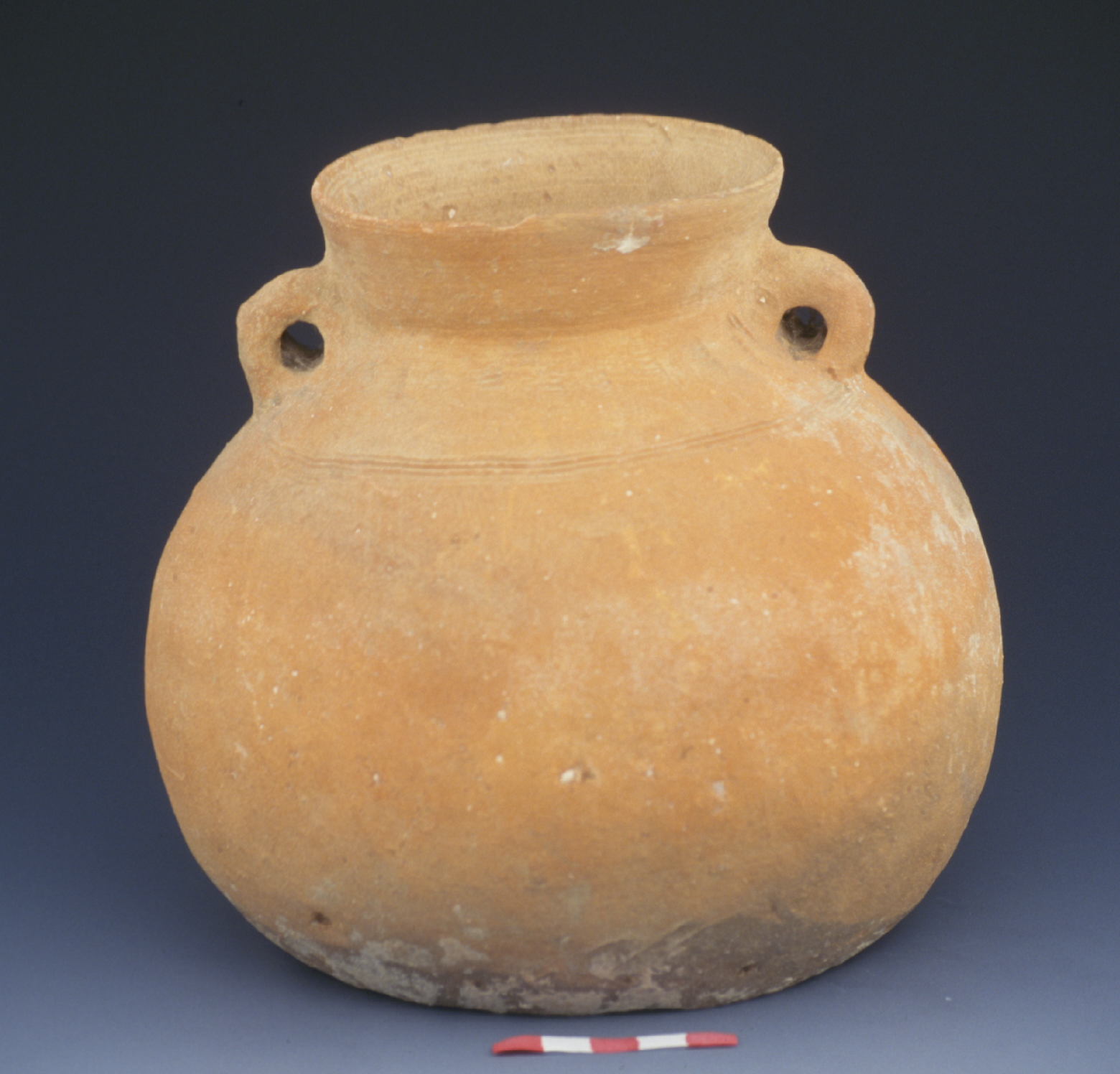 a light orange decorated amphoriskos